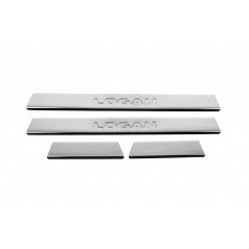 Накладки на пороги нержавейка Carmos V2 (4 шт) для Renault Logan MCV 2005-2013 гг