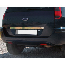 Накладка на крышку багажника над номером (нержавейка) Carmos - Турецкая Нержавеющая Сталь для Ford Fusion 2002-2009 гг