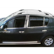 Накладки на дверные стойки из нержавеющей стали для Renault Sandero 2013-2022 гг