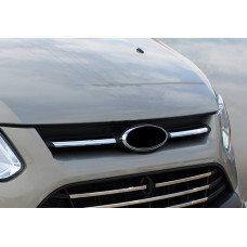 Хромированные накладки на верхнюю решетку 2013-2018 (2 шт., нержавейка) для Ford Custom