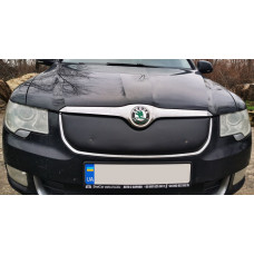 Зимняя накладка на решетку радиатора (Верхняя, 2008-2013) Матовый для Skoda Superb