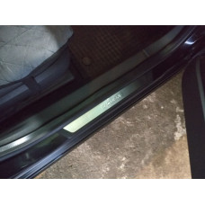 Накладки на пороги Flexill (4шт, нержавейка) Sport для Opel Vectra C 2002-2008 гг