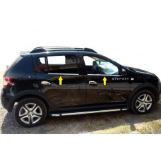 Окантовка окон нержавейка OmsaLine - Итальянская Нержавейка для Dacia Sandero 2013-2020 гг