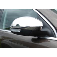 Накладки на зеркала (2 шт., Нержавеющая сталь) OmsaLine - Итальянская Нержавейка для Seat Alhambra 2010- гг