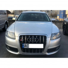 Передняя решетка радиатора S-Style (черная с хромом) для Ауди A6 C6 2004-2011 гг