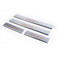 Накладки на пороги Carmos V1 (4 шт., Нержавейка) для Renault Sandero 2013-2022 гг