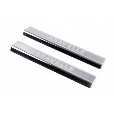 Накладки на пороги VIP (2 шт, нержавейка) Caravelle для Volkswagen T5 2010-2015 гг