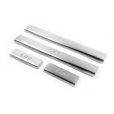 Накладки на пороги OmsaLine (4 шт, нержавейка) для Hyundai I-20 2014-2020 гг