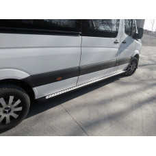 Бокові пороги DOT-Line (2 шт., Алюм.) Середня база для Volkswagen Crafter 2006-2016 рр
