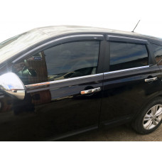 Наружные Окантовки Окон Нержавеющая Сталь (4 шт) 2-2025 Удлиненная База, OmsaLine - Итальянская Нержавейка для Nissan Qashqai 2007-2010 гг