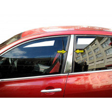 Накладки на стойки (2 шт, нерж) для Renault Megane II 2004-2009 гг