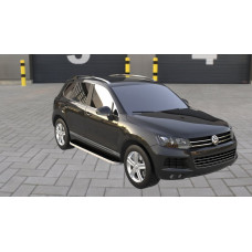 Боковые Подножки Tayga Grey (2 шт., Алюминий) для Volkswagen Touareg 2010-2018 гг