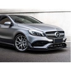 Передний сплиттер (для AMG-Line / A45 AMG HB 2016-2018, черный) для Mercedes A-сlass W176