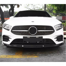 Передня лип накладка (для AMG-Line 2018-2021, Чорна) для Mercedes A-сlass W177 2018- рр