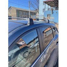 Поперечний багажник у штатні місця (2 шт, алюміній) Сірий для Mazda CX-5 2017- рр