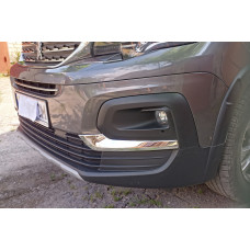 Накладки на противотуманные фары (2 шт., нерж. сталь) для Peugeot Partner/Rifter 2019- гг
