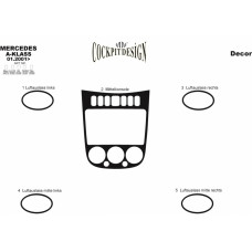 Накладки на панель (2001-2004) дерево для Mercedes A-сlass W168 рр