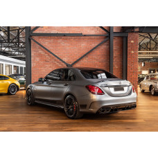 Задній дифузор з насадками Silver (Дизайн С63 2018-2021) для Mercedes C-сlass W205 рр