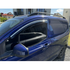 Ветровики с хромированным молдингом (4 шт., Sunplex Chrome) для Ford Courier 2014-2023 гг