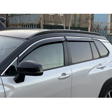 Ветровики с хромом (4 шт, Niken) для Toyota Corolla Cross