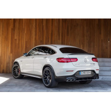 Задній дифузор з насадками Silver (Дизайн AMG63 ) для Mercedes GLC coupe C253 2016-2023 рр
