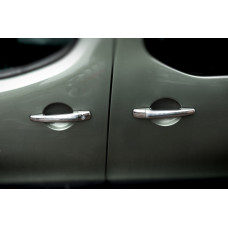 Хромированные Накладки на Ручки Дверей (4 шт, Нержавейка) Carmos - Турецкая Нержавеющая Сталь для Peugeot Partner Tepee 2008-2018 гг