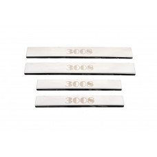 Накладки на пороги Carmos (4 шт, нержавеющая сталь) для Peugeot 3008 2008-2016 гг