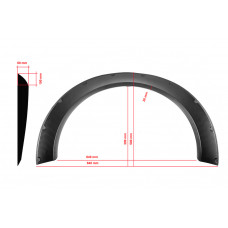 Универсальные расширители арок UNIV-034 (4 шт, ABS-пластик, черные)