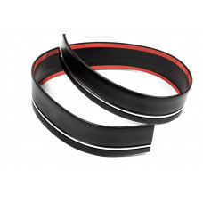 Черный молдинг на дверь с хромированной вставкой метражом sal65 (1 метр, 59 мм)