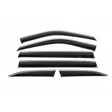 Ветровики с хромированным молдингом Niken Luxury (6 шт) для Toyota Highlander 2019- гг