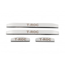 Накладки на пороги (4 шт, нержавейка) для Volkswagen T-Roc 2017-2025 гг