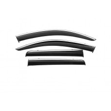 Вітровики з хромованим молдингом Niken Luxury (4 шт) для Mitsubishi Outlander 2012-2021 рр