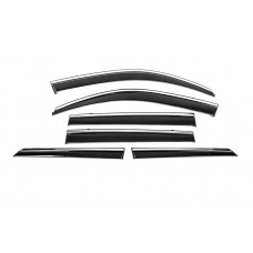 Ветровики с хромированным молдингом Niken Luxury (6 шт) для Toyota Land Cruiser Prado 150 2009-2023 гг