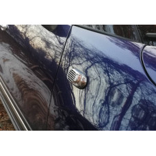 Решетка на боковой повторитель Овал (2 шт, ABS) для Fiat 500/500L 2013-2022 гг