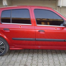 Наружные Окантовки Стекол (HB, 4 шт, Нерж Сталь) для Renault Clio II 1998-2005 гг