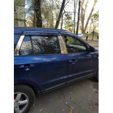 Накладки на дверные стойки из нержавеющей стали (6 шт) для Hyundai Santa Fe 2 2006-2012 гг