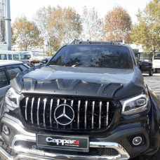 Комплект накладок на капот DRAGON (3 шт) для Mercedes X class 2017-2020 гг