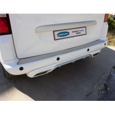 Накладка на задний бампер OmsaLine нержавеющая сталь для Peugeot Partner Tepee 2008-2018 гг