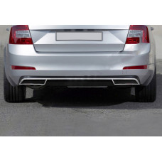 Окантовка заднего диффузора (нержавейка) OmsaLine - Итальянская Нержавейка для Skoda Octavia III A7 2013-2019 гг