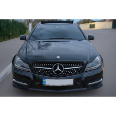 Передняя решетка Diamond Black для Mercedes C-class W204 2007-2015 гг
