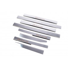 Накладки на пороги Carmos (8 шт, нержавейка) для Skoda Octavia II A5 2006-2010 гг