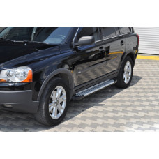 Боковые пороги Allmond Grey (2 шт., алюминий) для Volvo XC90 2002-2014 гг