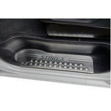 Накладки на пороги OmsaLine (3 шт, нержавейка) для Hyundai H200, H1, Starex 1998-2007 гг