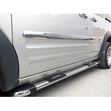 Накладки на двери Нержавеющая сталь (4 шт.) Короткая, OmsaLine - Итальянская Нержавейка для Ford Connect 2006-2009 гг