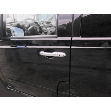 Накладки на дверные ручки из нержавеющей стали 4 шт, OmsaLine - Итальянская Нержавейка для Mercedes Viano 2004-2014 гг