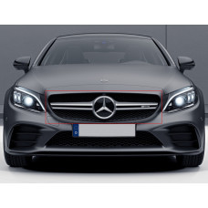 Передня решітка AMG Silver (для Avantgarde/AMG-Line/C43 AMG) 2018-2025, з камерою для Mercedes C-сlass W205 рр