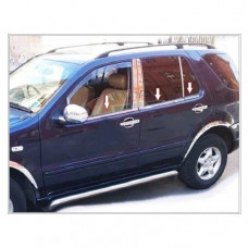 Наружные молдинги окон нержавейка (4 шт) Carmos - Турецкая Нержавеющая Сталь для Mercedes ML W163 1997-2005 гг