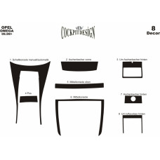 Накладки на панель приборов (1999-2003) Титан для Opel Omega B