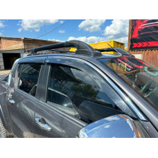 Ветровики с хромированным молдингом (4 шт, Niken) для Toyota Hilux 2015- гг