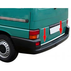 Накладка на задний бампер нержавейка OmsaLine, Задняя дверь (ляда) - 1 дверь для Volkswagen T4 Caravelle/Multivan 1990-2003 гг